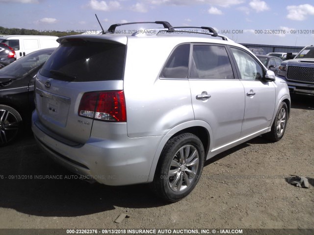 5XYKWDA21DG394557 - 2013 KIA SORENTO SX SILVER photo 4