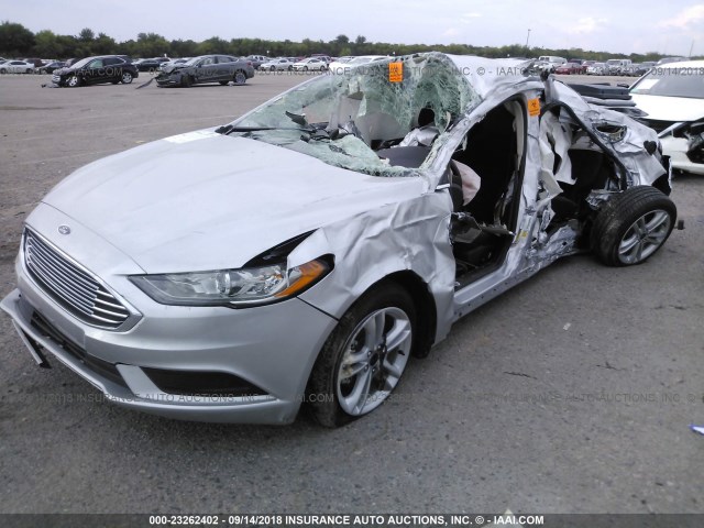 3FA6P0LU1JR169794 - 2018 FORD FUSION SE HYBRID SILVER photo 2