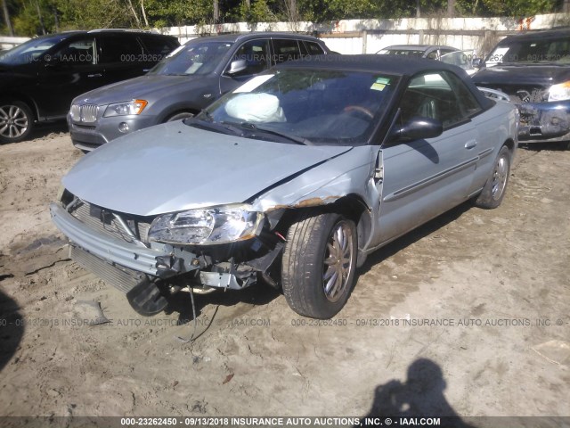 1C3EL65RX2N181674 - 2002 CHRYSLER SEBRING LIMITED Light Blue photo 2