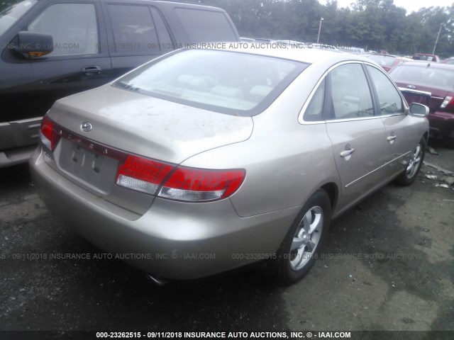 KMHFC46F26A136391 - 2006 HYUNDAI AZERA SE/LIMITED GOLD photo 4