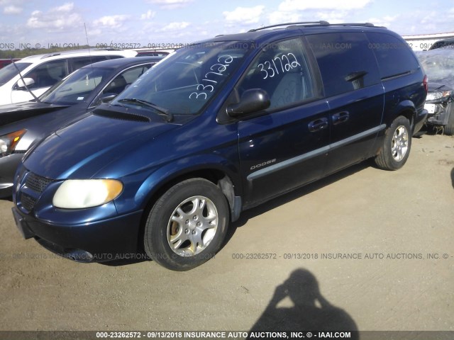 2B8GP44G01R112065 - 2001 DODGE GRAND CARAVAN SPORT BLUE photo 2