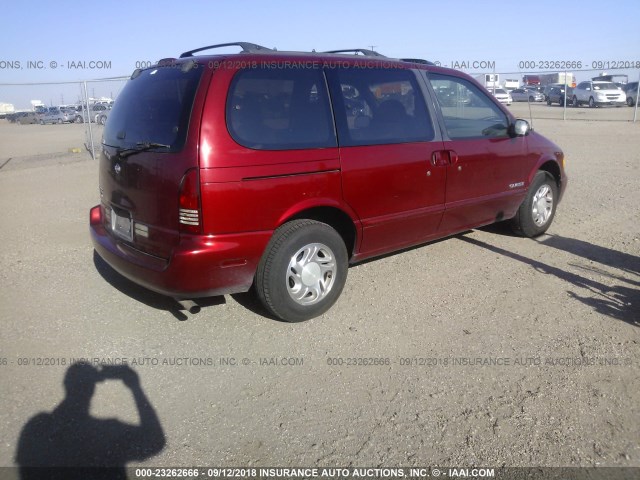 4N2DN1112VD806645 - 1997 NISSAN QUEST GXE RED photo 4