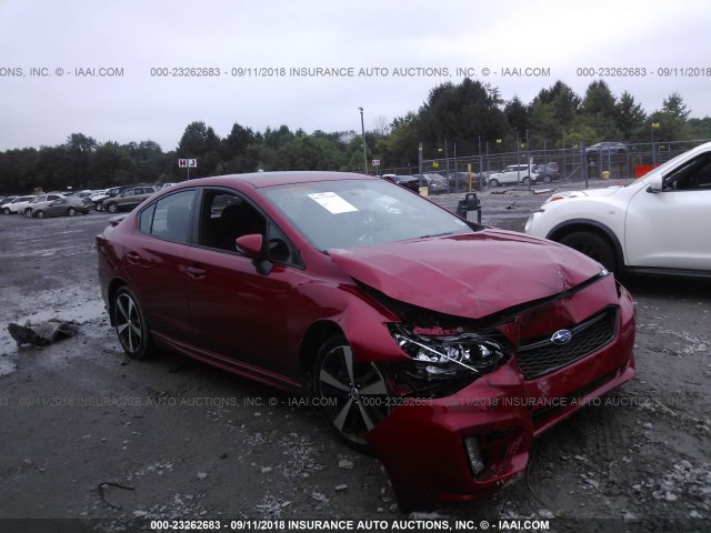 4S3GKAL68H3626520 - 2017 SUBARU IMPREZA SPORT RED photo 1