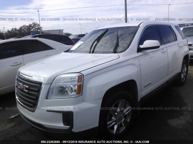 2GKALMEK7G6264254 - 2016 GMC TERRAIN SLE WHITE photo 2