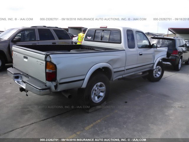 5TESN92N8YZ698277 - 2000 TOYOTA TACOMA XTRACAB PRERUNNER ვერცხლისფერი ფოტო 4