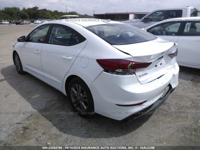 5NPD84LFXJH297090 - 2018 HYUNDAI ELANTRA SEL/VALUE/LIMITED WHITE photo 3