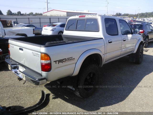 5TEHN72N51Z738142 - 2001 TOYOTA TACOMA DOUBLE CAB 银色 照片 4