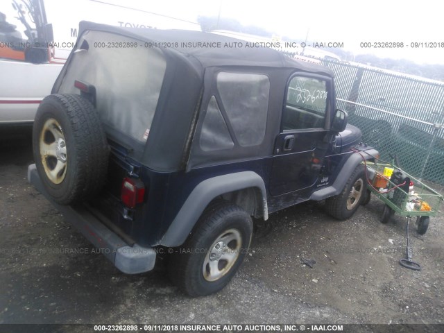 1J4FA29104P719058 - 2004 JEEP WRANGLER / TJ SE BLUE photo 4