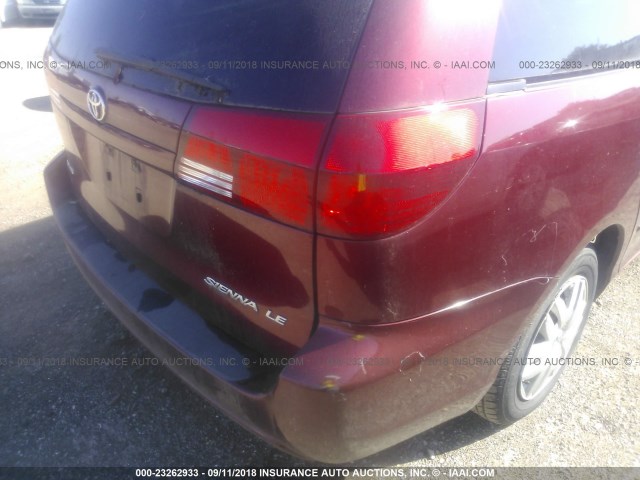 5TDZA23C95S271570 - 2005 TOYOTA SIENNA CE/LE BURGUNDY photo 6