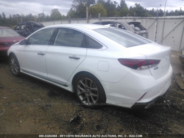 5NPE34AB4JH664424 - 2018 HYUNDAI SONATA SPORT/LIMITED WHITE photo 3