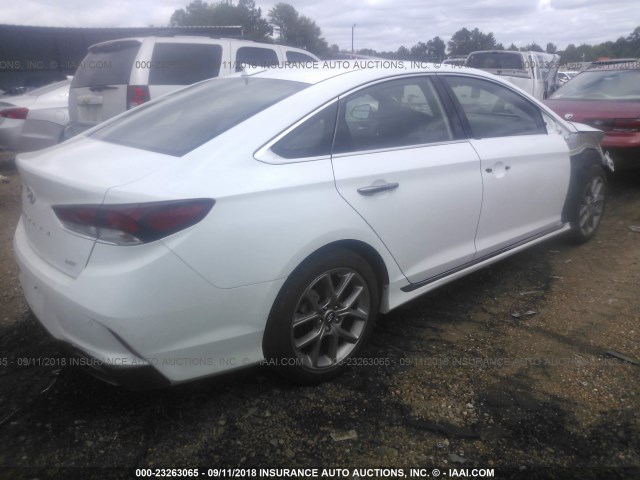 5NPE34AB4JH664424 - 2018 HYUNDAI SONATA SPORT/LIMITED WHITE photo 4