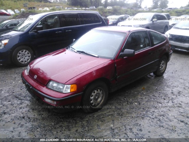 JHMED8356LS017991 - 1990 HONDA CIVIC CRX DX RED photo 2