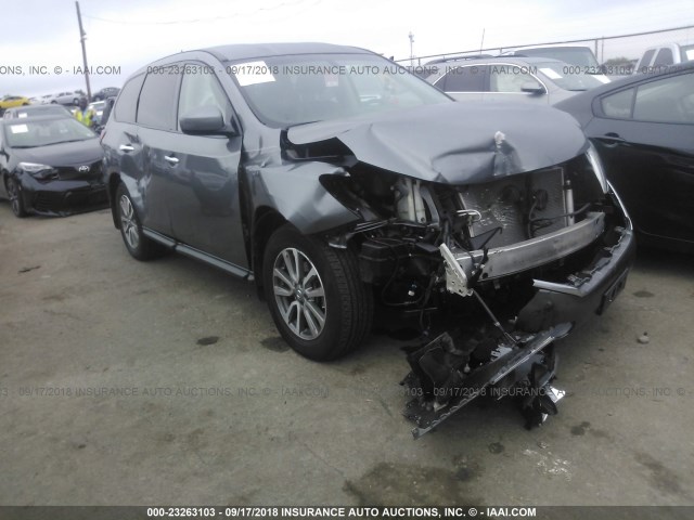 5N1AR2MM4FC641920 - 2015 NISSAN PATHFINDER S/SV/SL/PLATINUM GRAY photo 1