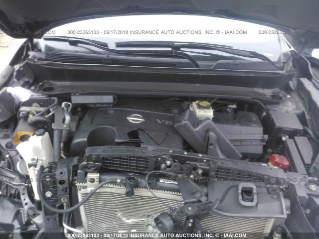 5N1AR2MM4FC641920 - 2015 NISSAN PATHFINDER S/SV/SL/PLATINUM GRAY photo 10