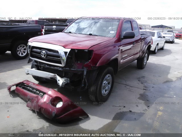 5TETU62N48Z567286 - 2008 TOYOTA TACOMA PRERUNNER ACCESS CAB RED photo 2