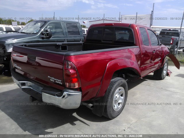 5TETU62N48Z567286 - 2008 TOYOTA TACOMA PRERUNNER ACCESS CAB RED photo 4