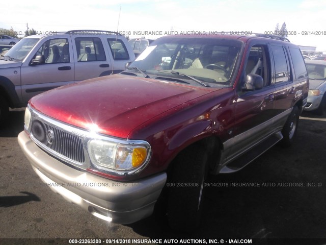 4M2ZU66P7YUJ46588 - 2000 MERCURY MOUNTAINEER  MAROON photo 2