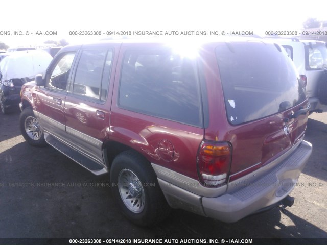 4M2ZU66P7YUJ46588 - 2000 MERCURY MOUNTAINEER  MAROON photo 3