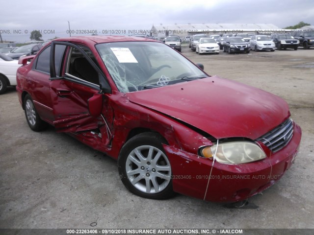 KNAFB121535225468 - 2003 KIA SPECTRA LS RED photo 1