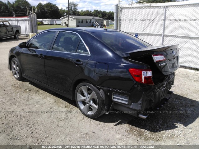 4T1BK1FK0CU018881 - 2012 TOYOTA CAMRY SE/XLE BLACK photo 3