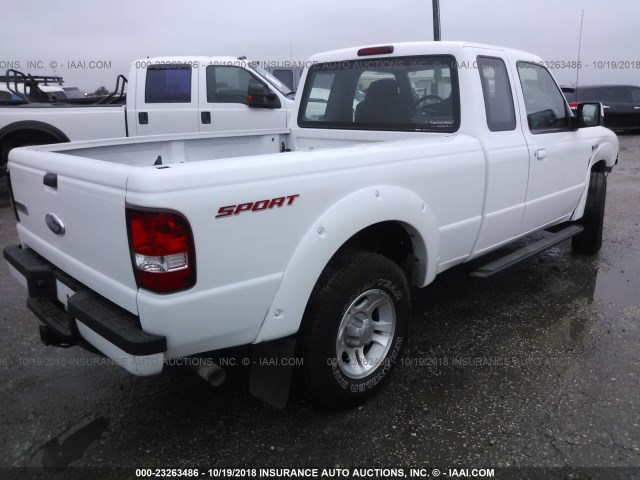 1FTYR14E48PB19239 - 2008 FORD RANGER SUPER CAB WHITE photo 4