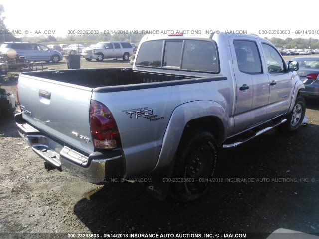 5TELU42N58Z532857 - 2008 TOYOTA TACOMA DOUBLE CAB 银色 照片 4