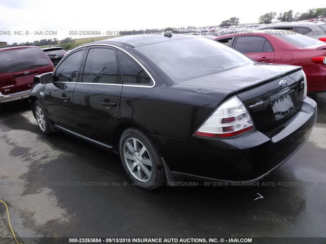 1FAHP24W48G173053 - 2008 FORD TAURUS SEL BLACK photo 3