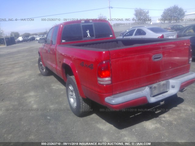 1D7HG32K34S752371 - 2004 DODGE DAKOTA SPORT RED photo 3