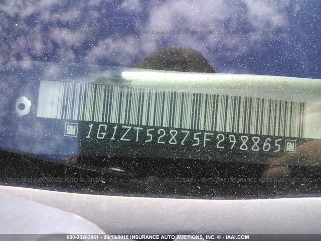 1G1ZT52875F298865 - 2005 CHEVROLET MALIBU LS Gümüş foto 9