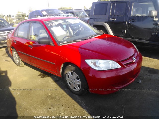 1HGES16325L019549 - 2005 HONDA CIVIC DX VP RED photo 1