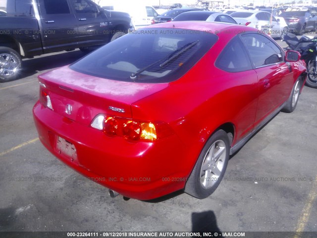 JH4DC548X4S010016 - 2004 ACURA RSX RED photo 4