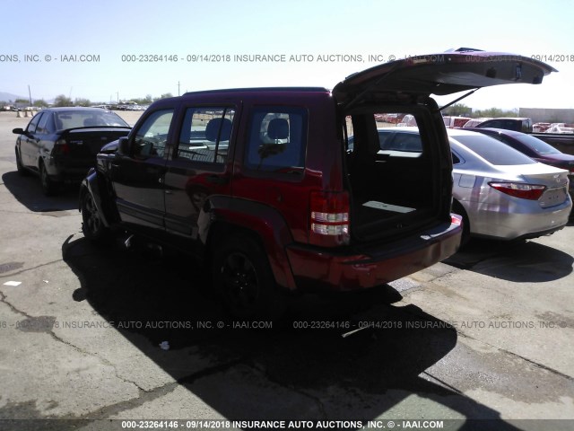 1C4PJMAK7CW218621 - 2012 JEEP LIBERTY SPORT MAROON photo 3