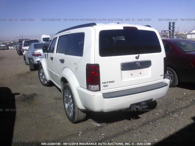 1D8GT58687W729495 - 2007 DODGE NITRO R/T WHITE photo 3