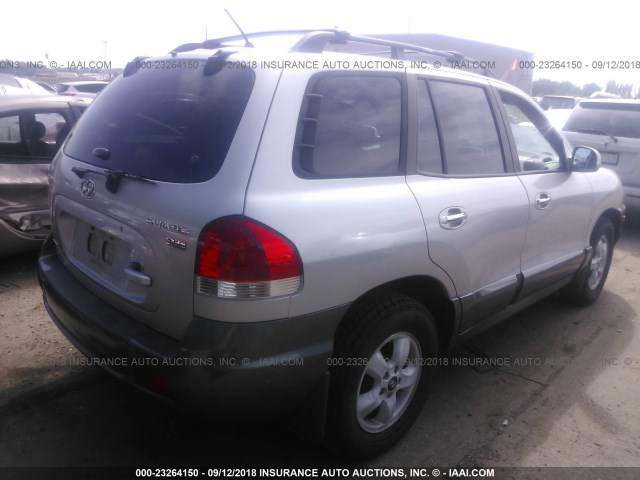 KM8SC13E56U058244 - 2006 HYUNDAI SANTA FE GLS/LIMITED SILVER photo 4