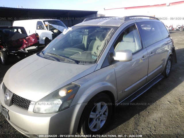 5N1BV28U44N341967 - 2004 NISSAN QUEST S/SE/SL SILVER photo 2