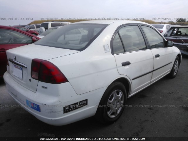 2HGES16241H548127 - 2001 HONDA CIVIC DX WHITE photo 4