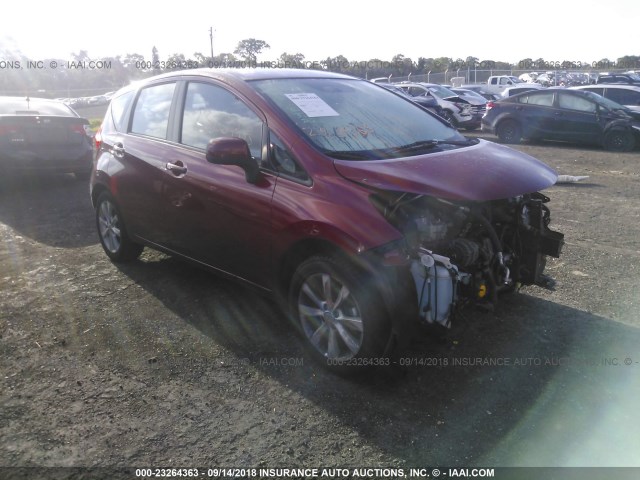 3N1CE2CP8EL367857 - 2014 NISSAN VERSA NOTE S/S PLUS/SV/SL RED photo 1