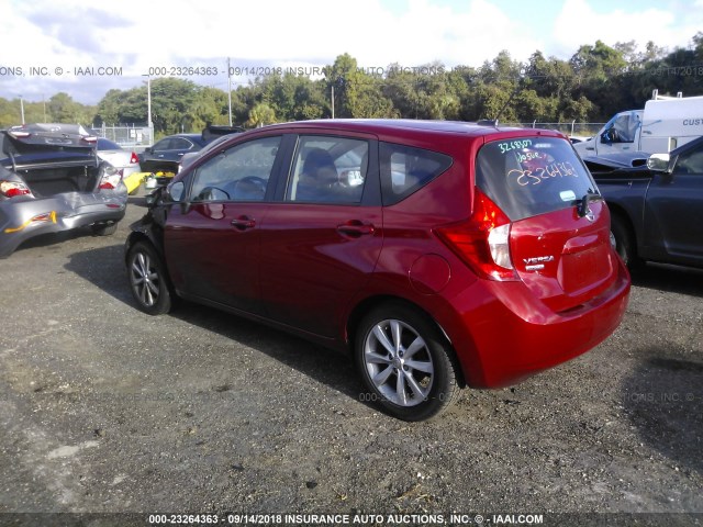 3N1CE2CP8EL367857 - 2014 NISSAN VERSA NOTE S/S PLUS/SV/SL RED photo 3