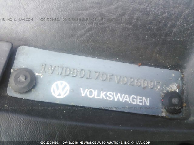 1VWDB0170FV026095 - 1985 VOLKSWAGEN GTI GREEN photo 9