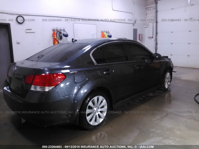 4S3BMBK64B3255133 - 2011 SUBARU LEGACY 2.5I LIMITED GRAY photo 4