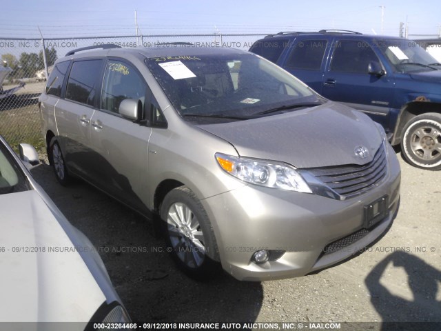 5TDDZ3DCXHS157010 - 2017 TOYOTA SIENNA XLE/LIMITED TAN photo 1