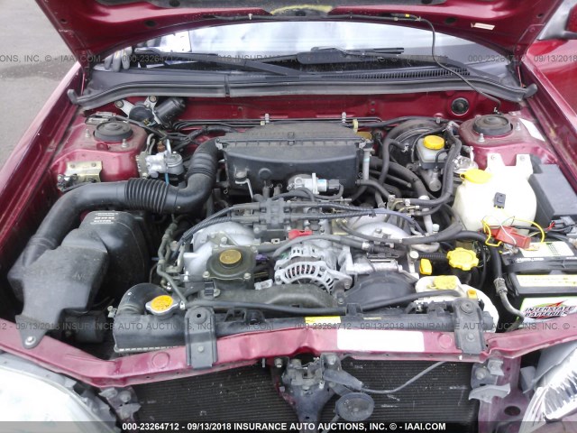 JF1SF65532G709729 - 2002 SUBARU FORESTER S RED photo 10