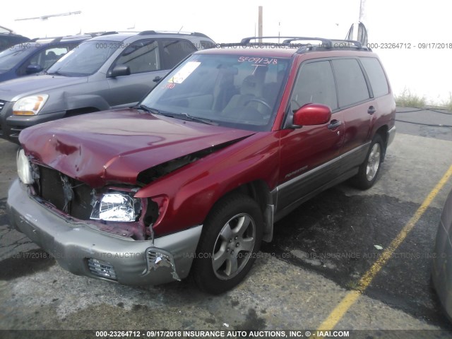 JF1SF65532G709729 - 2002 SUBARU FORESTER S RED photo 2