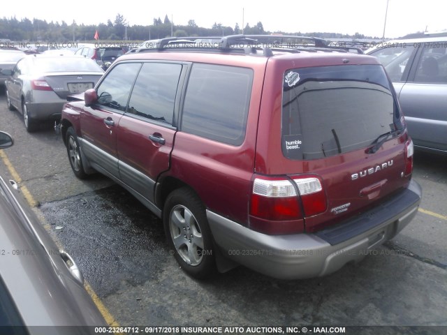 JF1SF65532G709729 - 2002 SUBARU FORESTER S RED photo 3