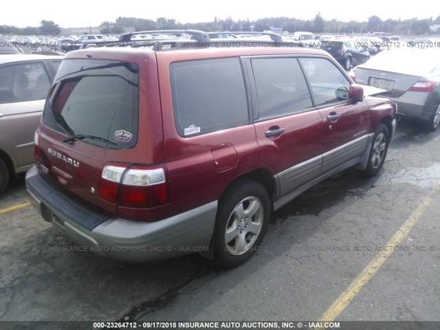 JF1SF65532G709729 - 2002 SUBARU FORESTER S RED photo 4