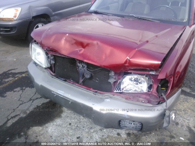 JF1SF65532G709729 - 2002 SUBARU FORESTER S RED photo 6