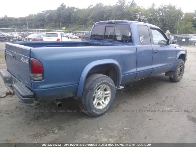 1B7GG32N92S615173 - 2002 DODGE DAKOTA SPORT/RT BLUE photo 4