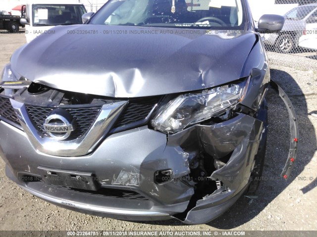 5N1AT2MV4GC900756 - 2016 NISSAN ROGUE S/SL/SV GRAY photo 6