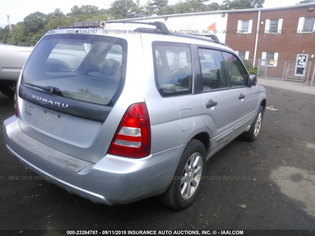 JF1SG65625H712383 - 2005 SUBARU FORESTER 2.5XS SILVER photo 4