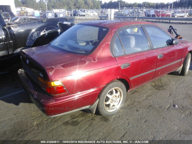 1NXAE09B1RZ173117 - 1994 TOYOTA COROLLA LE/DX BURGUNDY photo 4